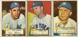 1952 Topps Lot of (5) New York Yankees Collection with Berra and Mize